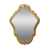 Antique Rococo wall mirror in gilded resin - H55 cm