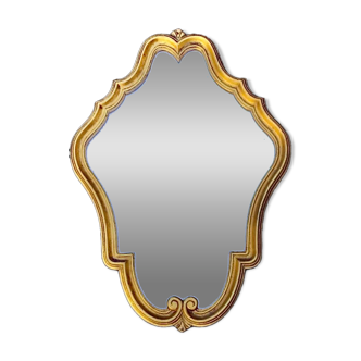 Antique Rococo wall mirror in gilded resin - H55 cm