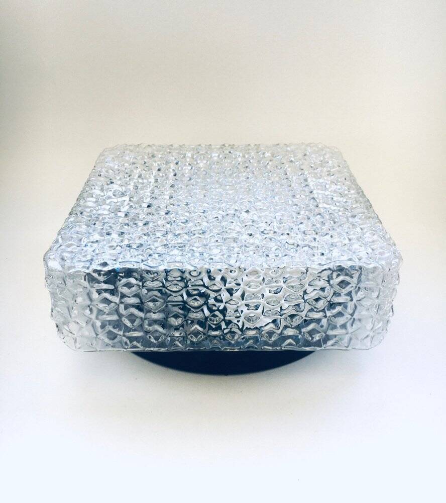 Square Wall Lamp in Glass by RZB Leuchten, 1960s