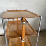Vintage 1960s folding bar trolley on wheels