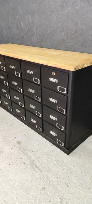 Loom cabinet with drawers top raw solid oak