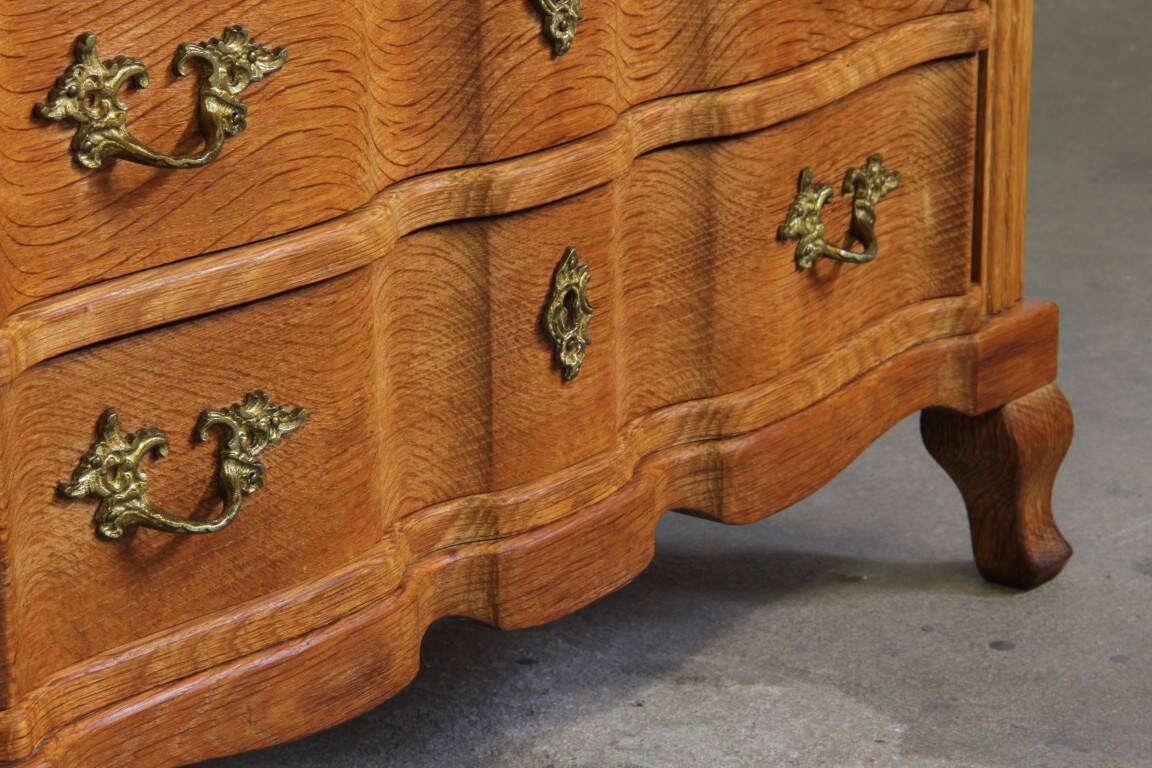 Vintage 1960s Danish Brutalist light oak dresser Kjærnulf & French style
