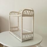 Vintage rattan wall shelf