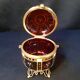 Jewelry box, candy box in gilded and enameled glass