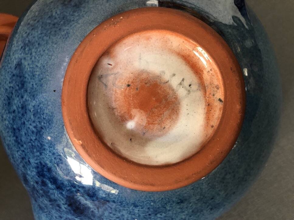 Glazed terracotta teapot