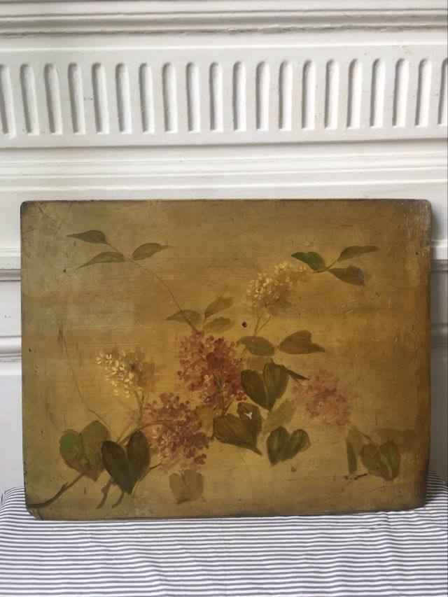 Peinture huile sur carton ancienne