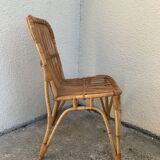Chair and armchair in vintage rattan 1950