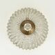Vintage French brass and crystal flush mount antique
