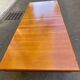 Scandinavian extendable dining table in honey-stained wood for 12 people 1990