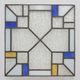 Art Deco Leaded Glass Panel with Geometric Cross Motif, Belgium, Circa 1920