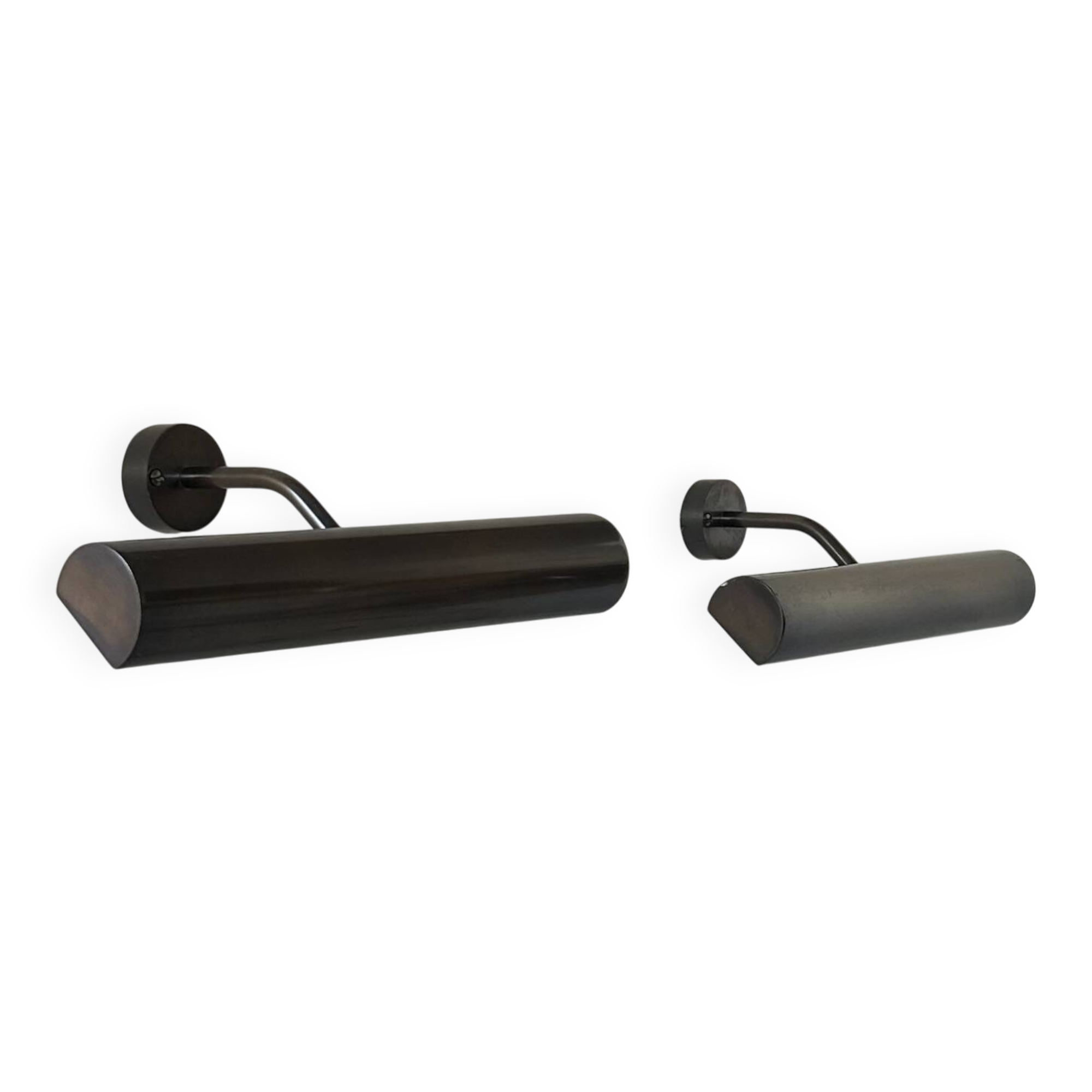 Pair of vintage wall lights, burnished brass, France 1970