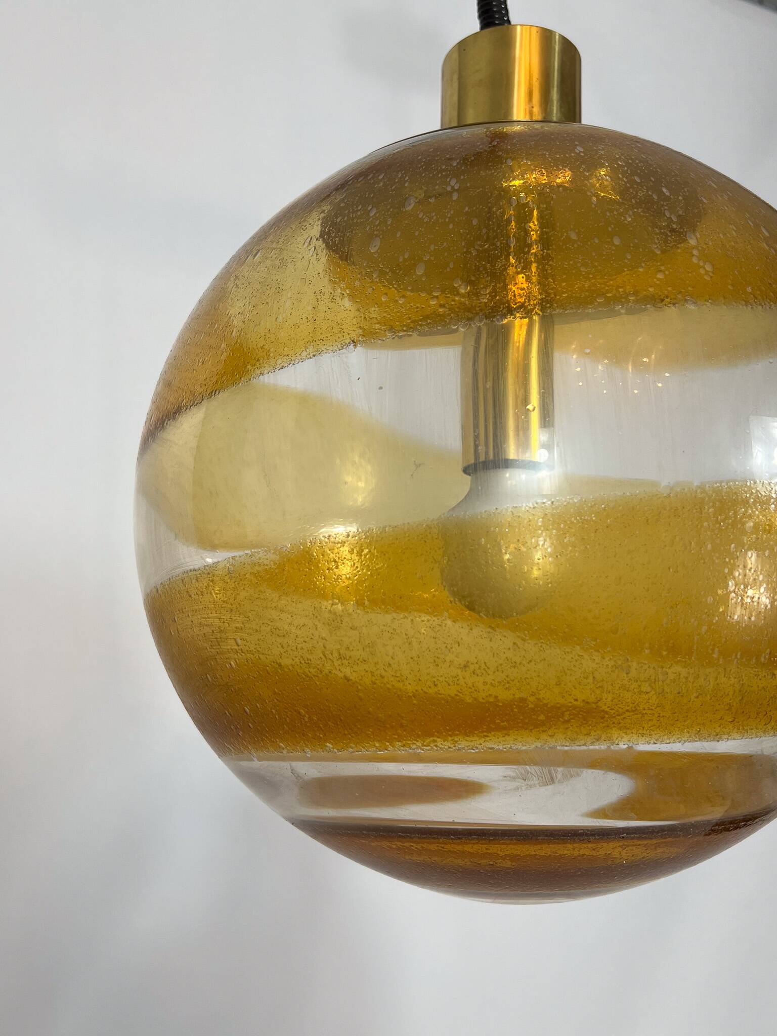 Mid-century Italian Murano glass sphere pendant lamp from 60s