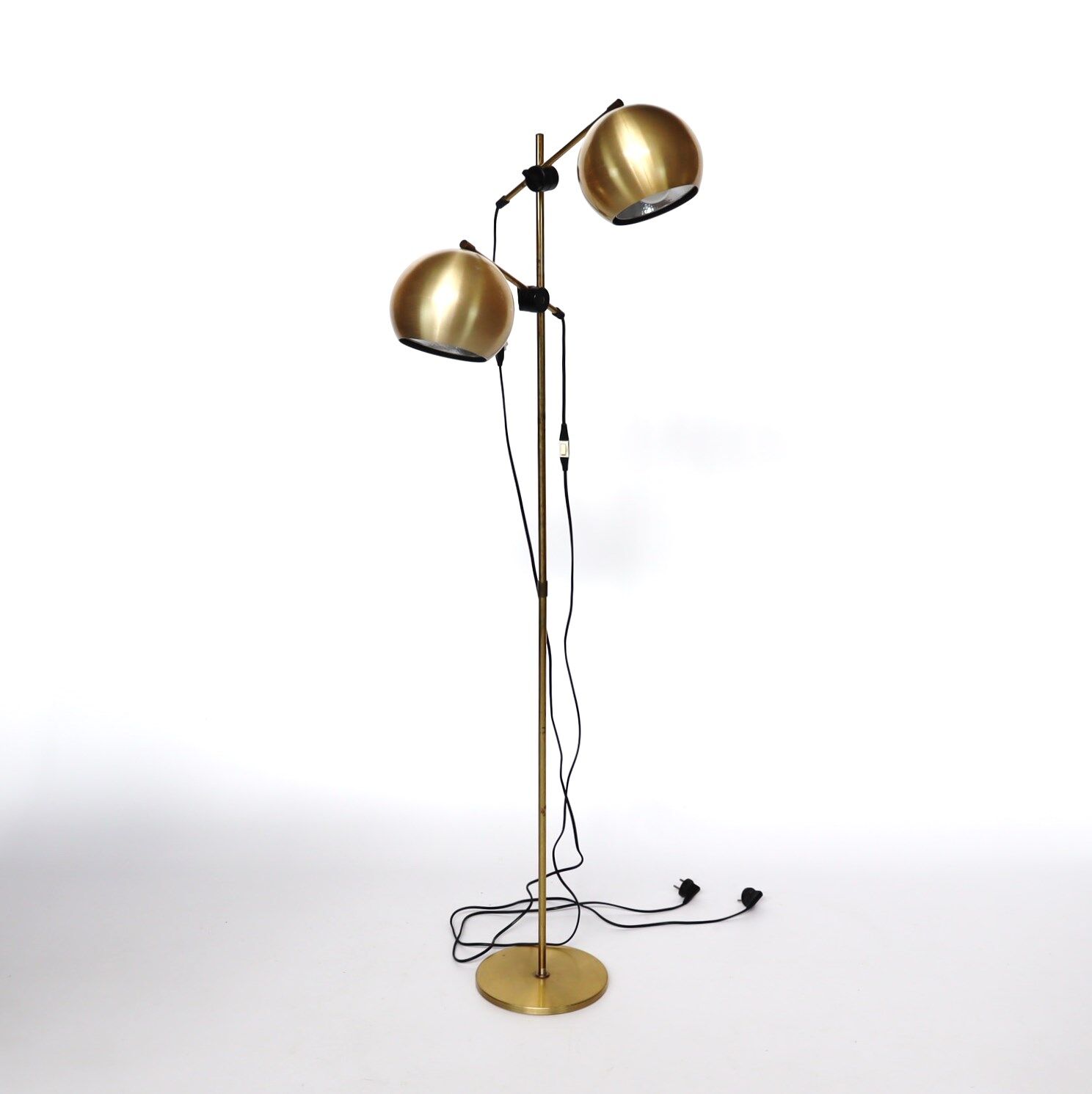 Golden metal floor lamp 70s