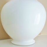White glazed ceramic lamp, sleek design from the 60s/70s