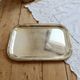Vintage silver-plated rectangular serving tray – Engraved decoration