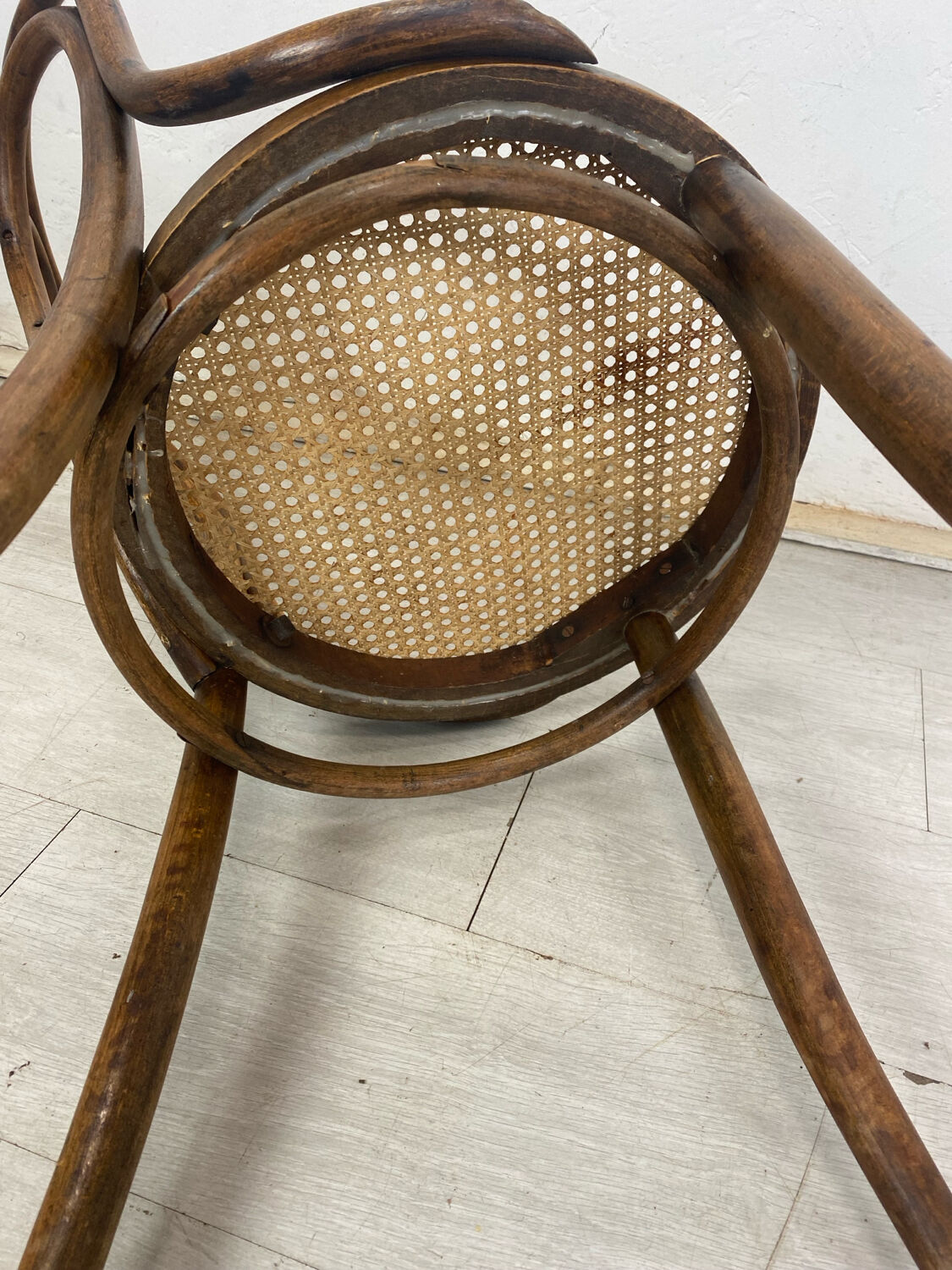 Curved wooden chair