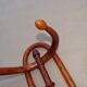 Curved wood wall coat rack bistro KOHN, around 1900, no Thonet