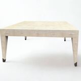 Square coffee table in shagreen style – grey taupe
