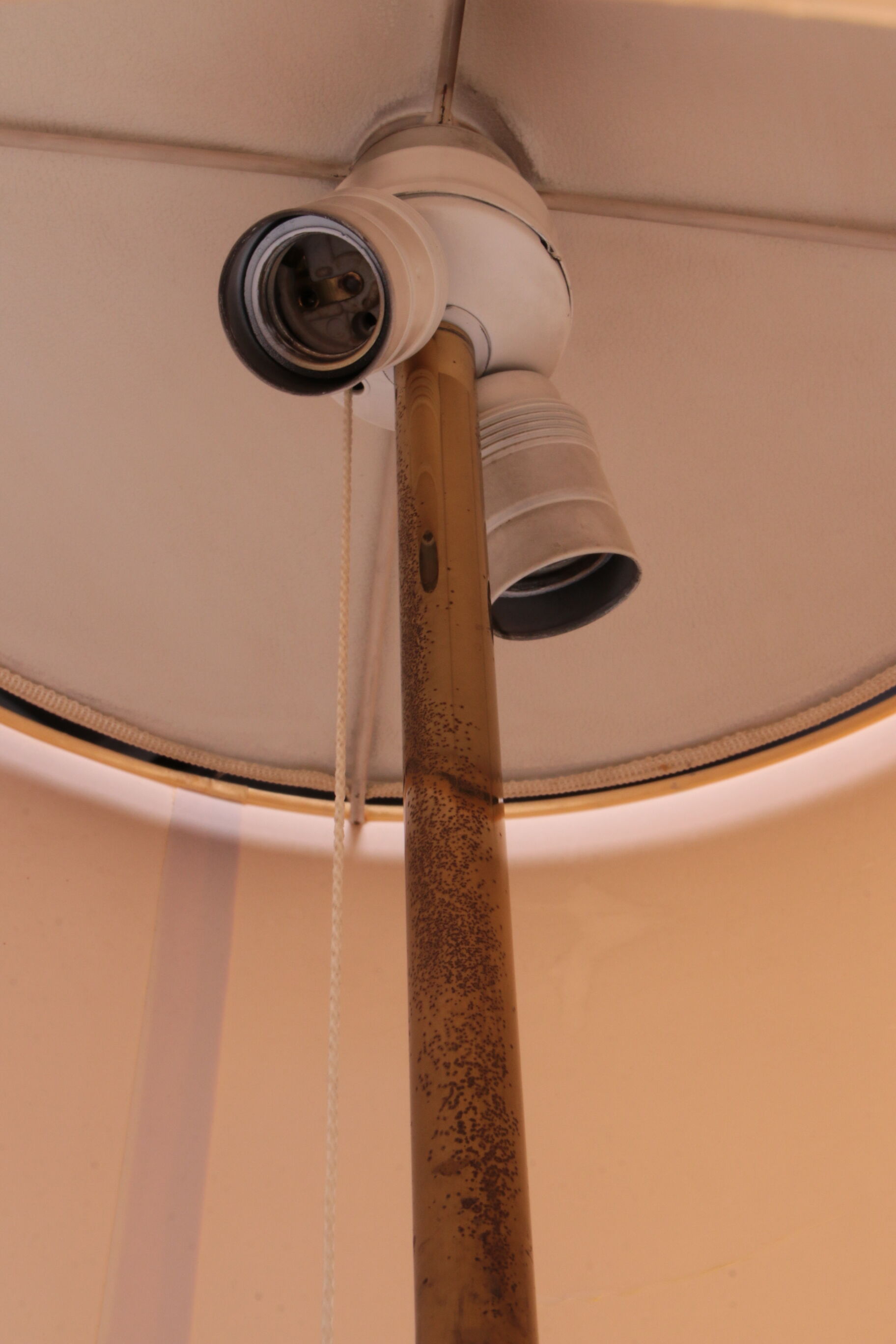 Floor lamp with glass tubes and brass details, 1960s