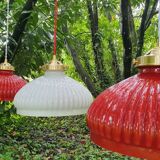 Trio of vintage pendant lights
