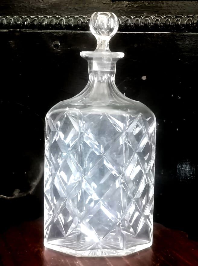 Napoleon III style cut whisky decanter