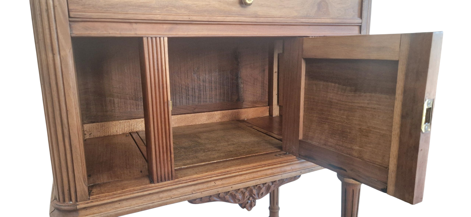 Walnut and green marble sideboard – Louis XVI style – Early 19th century