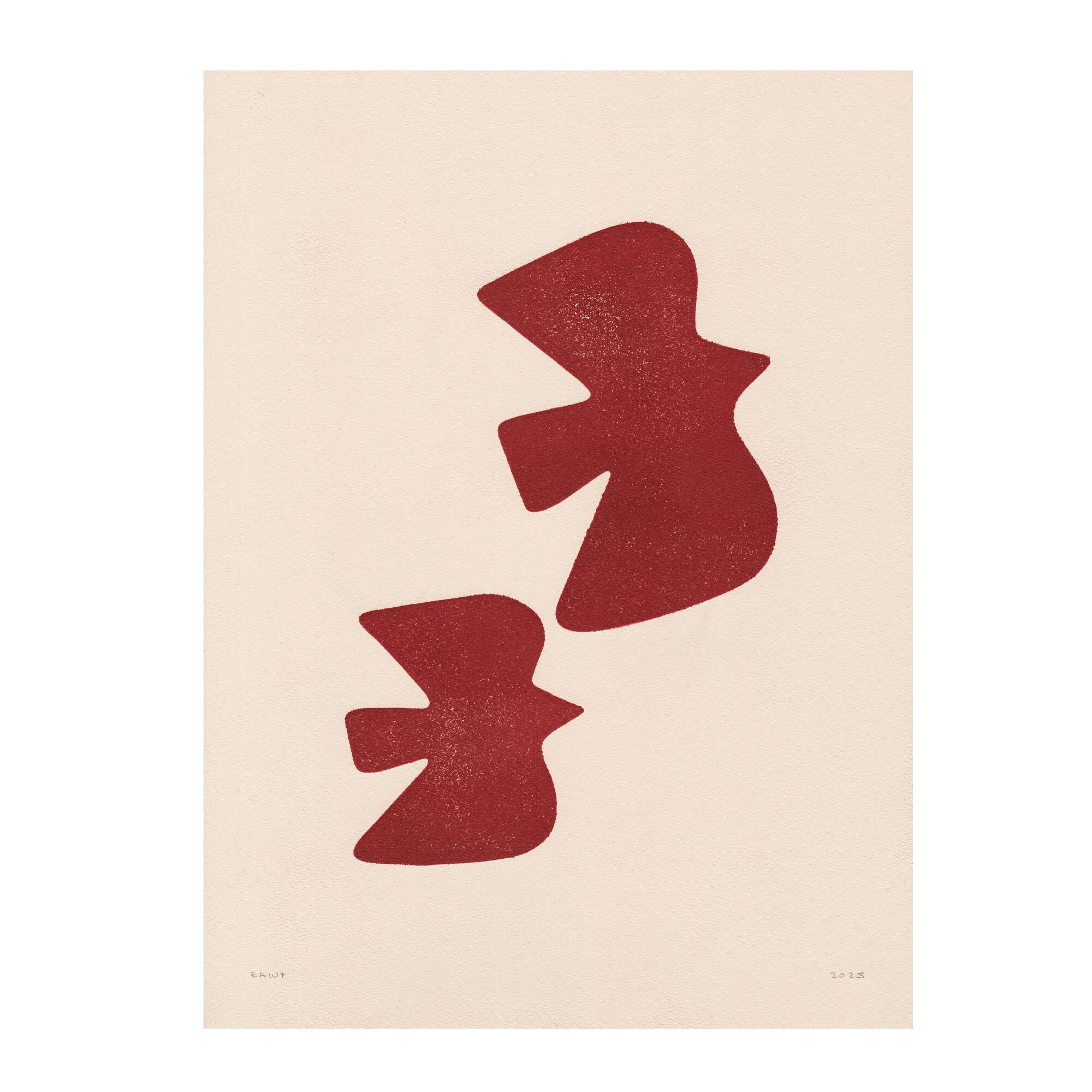 Duo de peintures sur papier signées Eawy