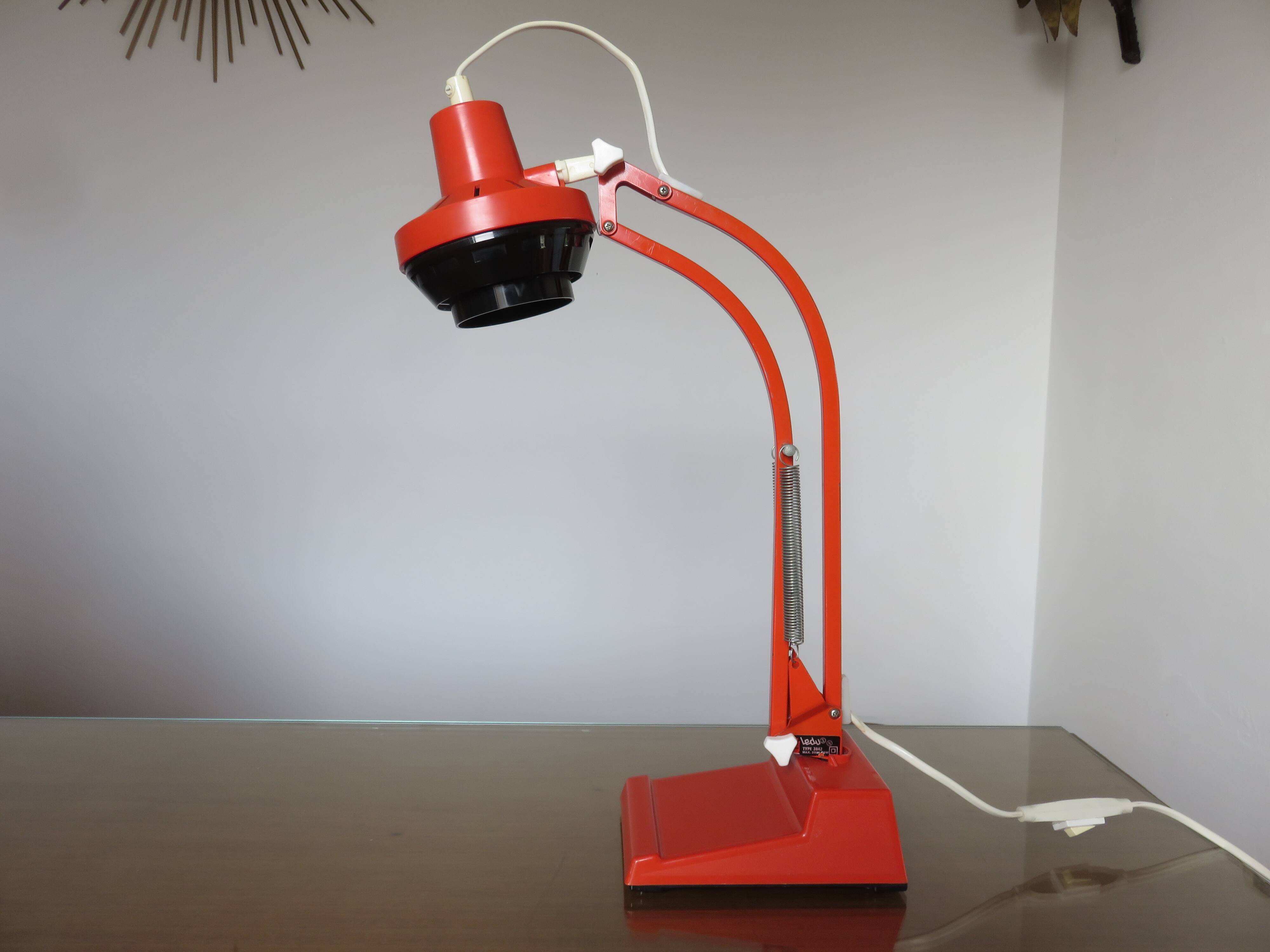Swedish articulated lamp Ledu model 3842 60s 70s