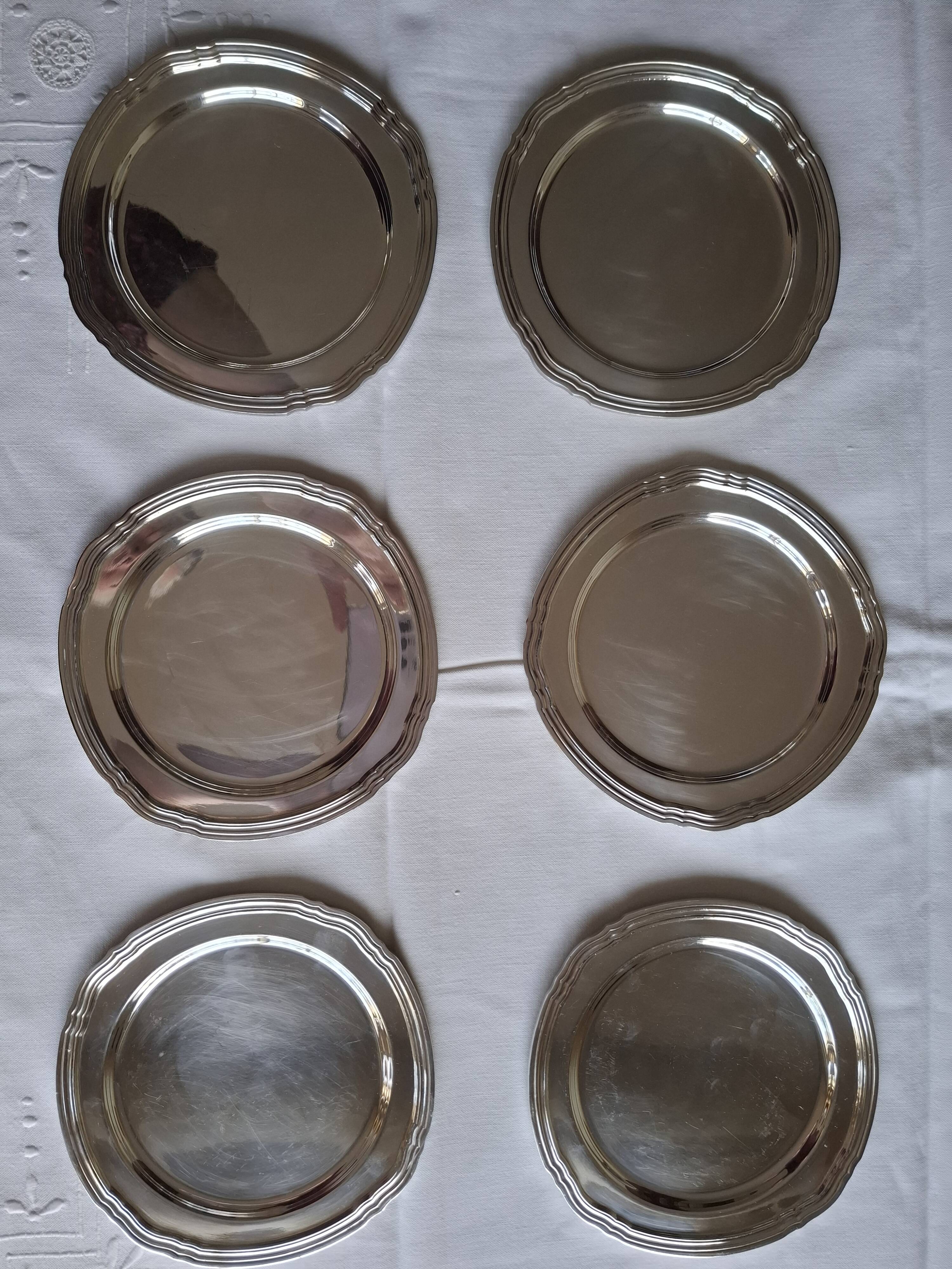 6 Christofle Gallia silver-plated bread plates
