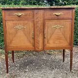 Marquetry and marble sideboard