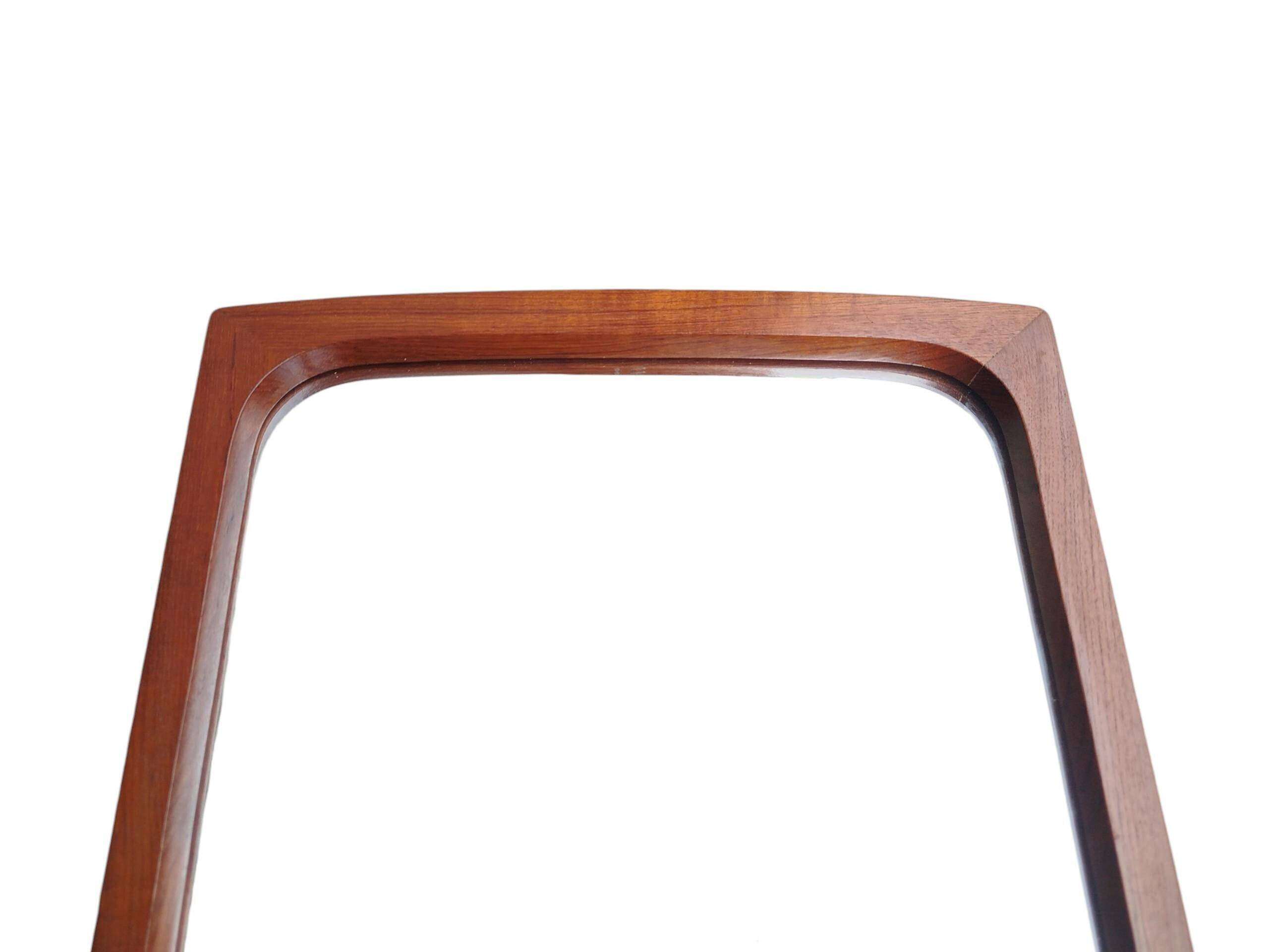 Teak wall mirror, organic shape, Denmark 1960s
