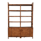1960s bamboo and rattan bookcase