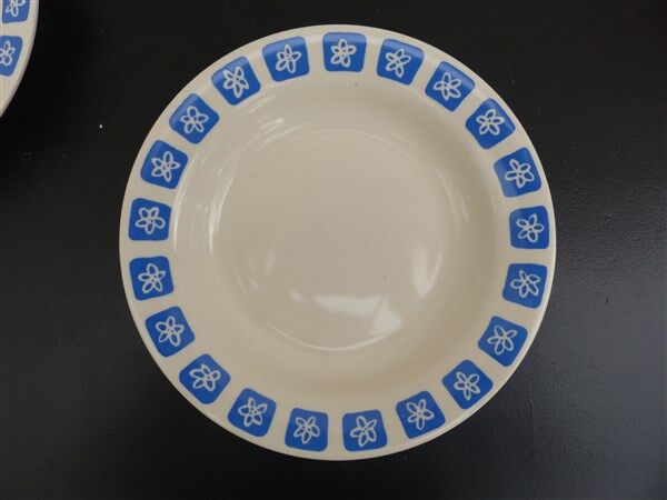 Vintage blue earthenware plates 1950 1960