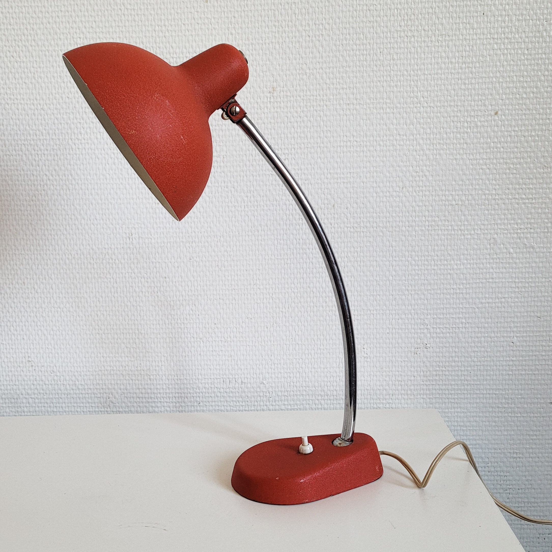Retro red desk lamp year 50