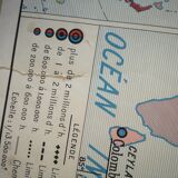 Former vintage Rossignol 50s Asia physical and political map