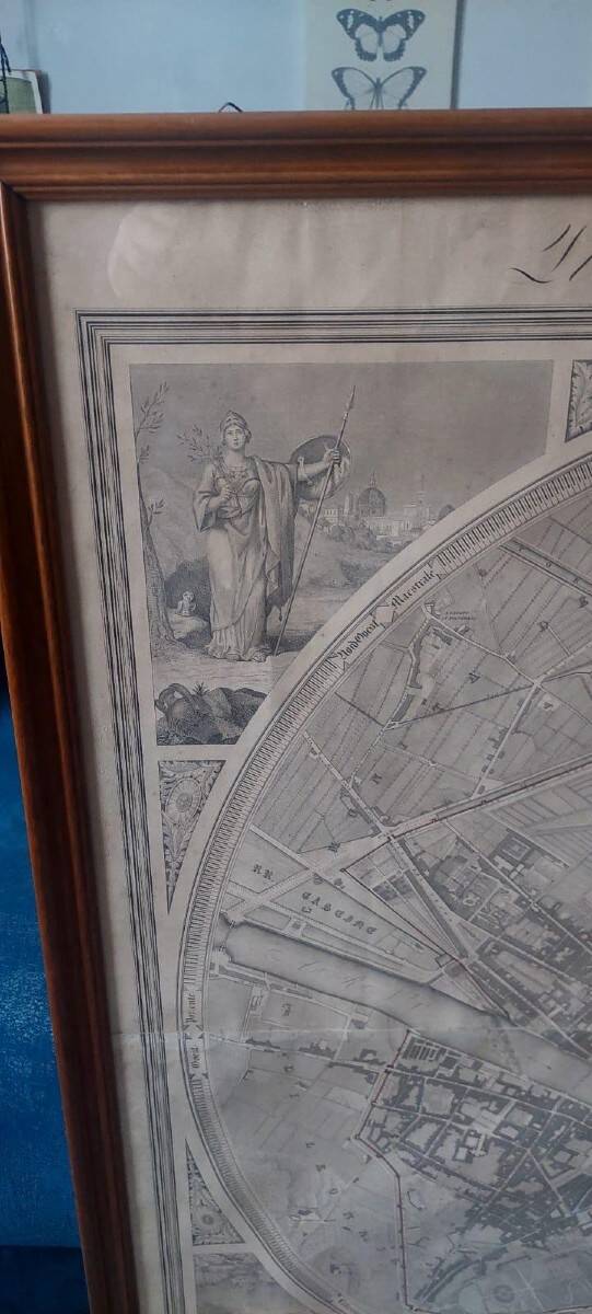 Large geometric map of the city of Florence, 1843