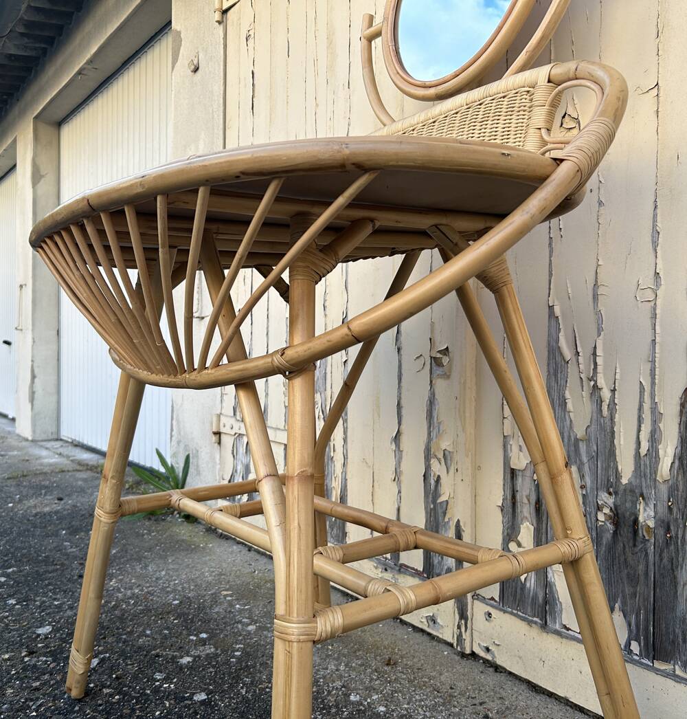 Anne bamboo dressing table vintage, 1960s