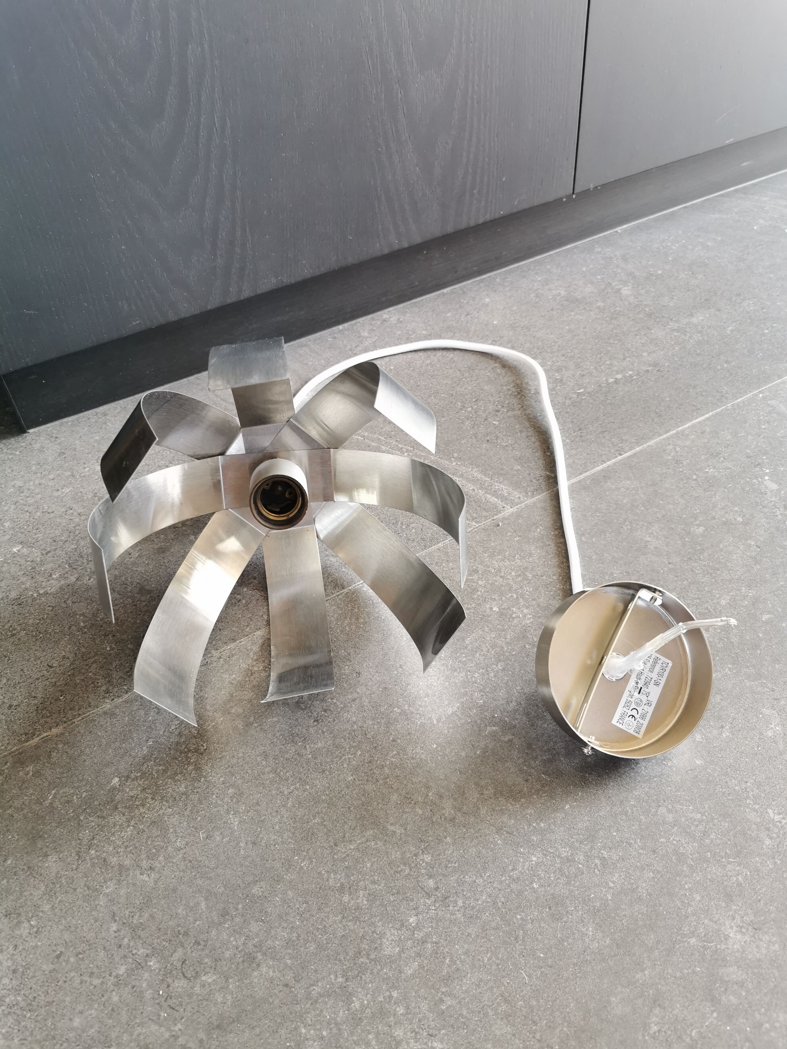 Suspension vintage inox brossé