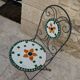 Chaise de jardin pliante fer forgé et mosaïque