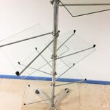 Vintage display shelf in glass and stainless steel