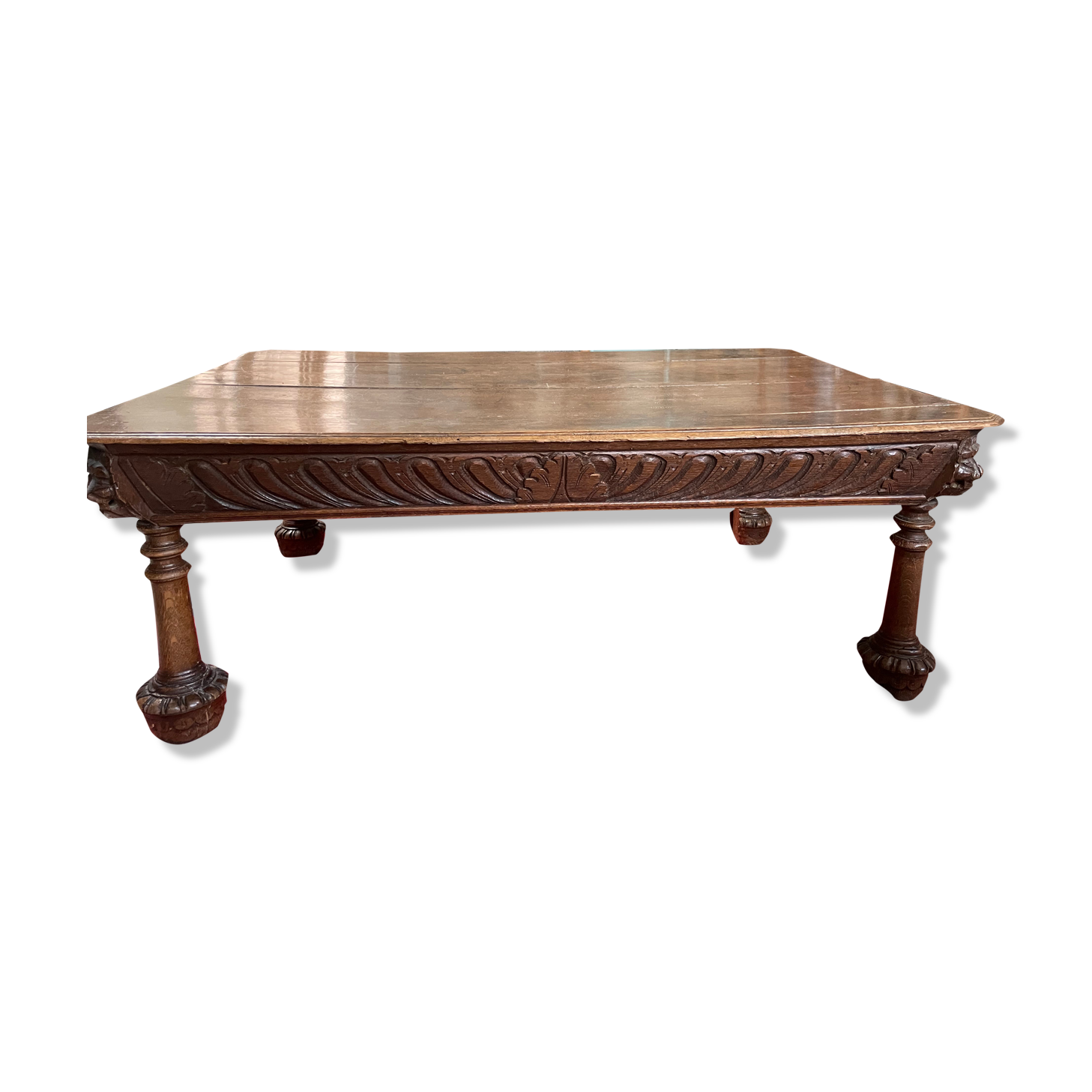 Carved wood table