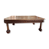 Table bois sculpté