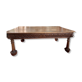 Carved wood table