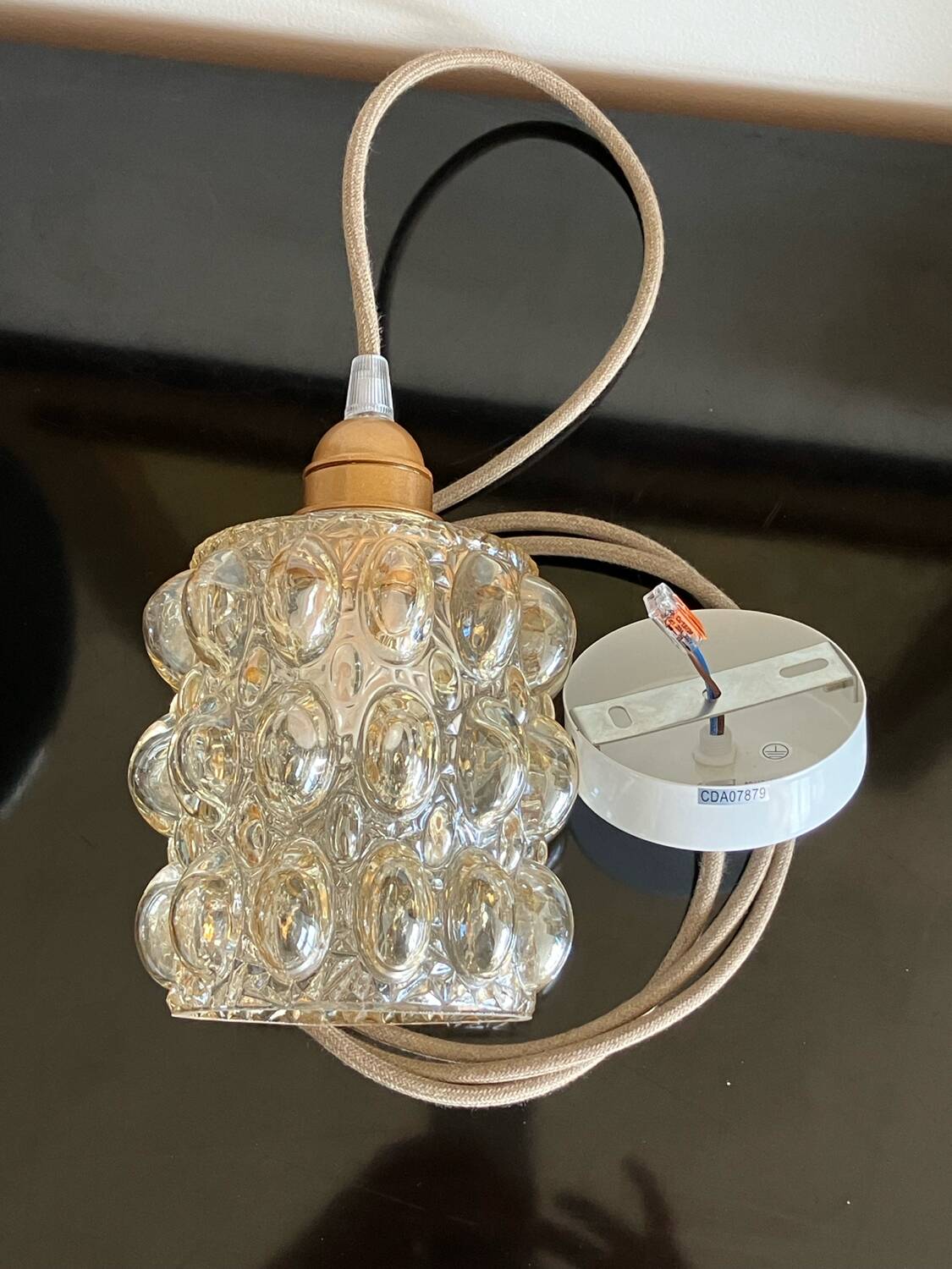 Vintage bubble glass pendant light