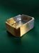 Brutalist ashtray by Leopold, bronze and brass, Spain, 1970s