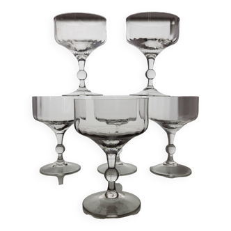 Set de 6 coupes à champagne en cristal signées