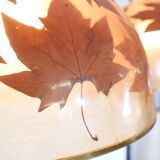 Italian design hanging lamps resin and leaves, 1970s 1980s