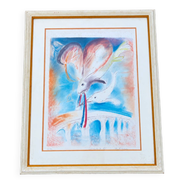 Lithographie originale signée Albert Deman – Île de Ré – Épreuve numérotée