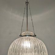 Italian XL dome pendant light in blown glass, 60s-70s