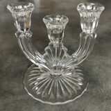 PAIR OF VINTAGE CANDLESTICKS IN CRYSTAL CANDLESTICK 3 BRANCHES ART DECO